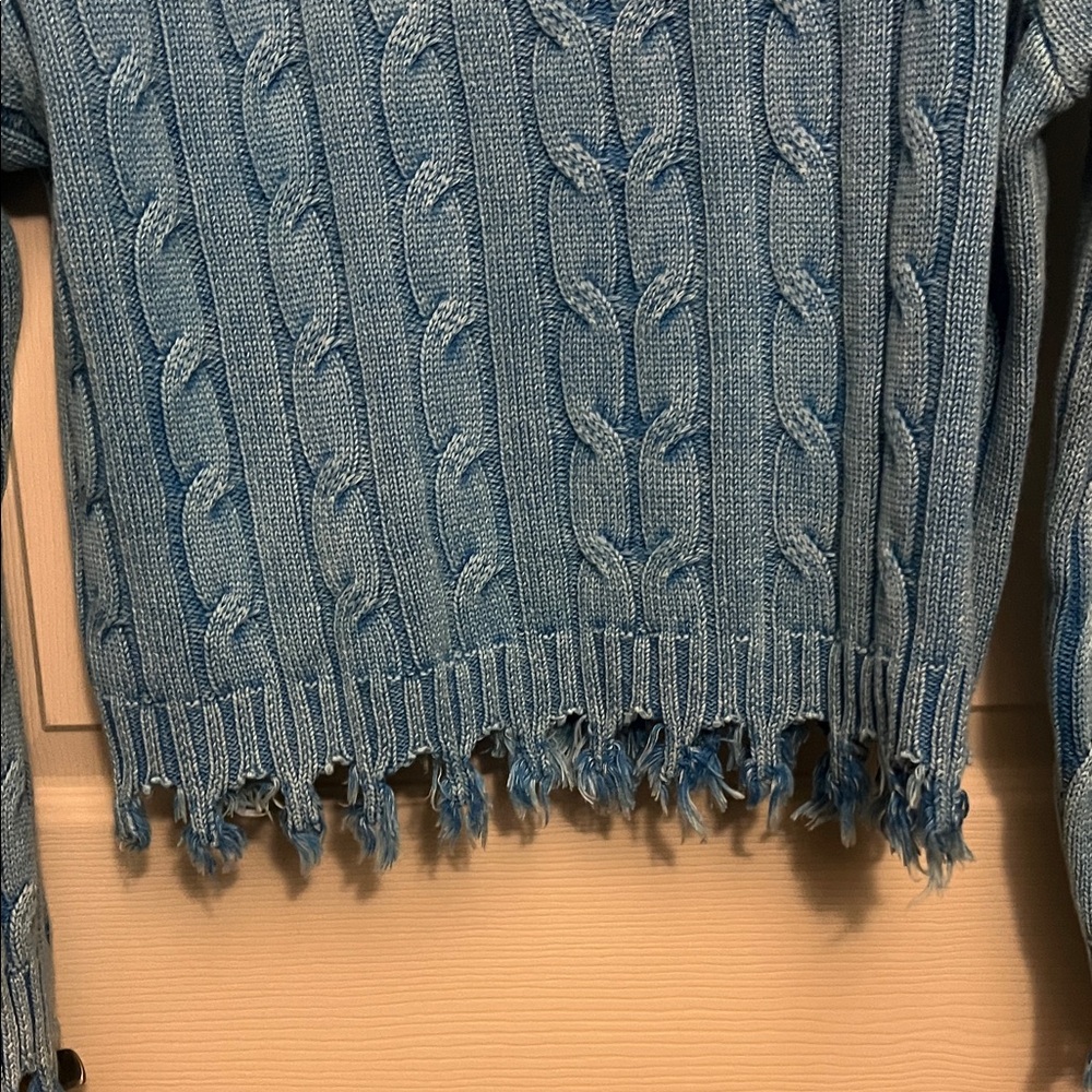 Cozy Blue Cable Knit Sweater - Picture 3 of 8